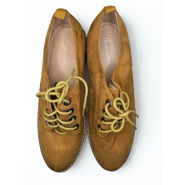 Amor Amore Chunky Leather Lace Up Platform Shoes Sz. 41 10.5 US NWOB