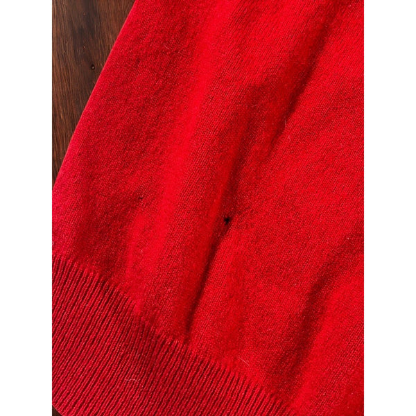 Black Brown 1826 Men’s Red 100% 2-Ply Cashmere V-Neck Sweater Size M Luxury