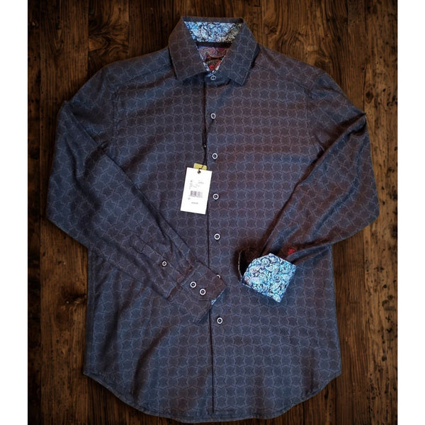 Robert Graham Rialto Shirt 3XL Classic Fit Black Jacquard Flip Cuff Luxury NWT