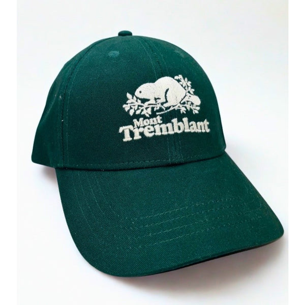 Roots Mont Tremblant Canada Beaver Logo Hat Green Strapback Cap Adult OSFA
