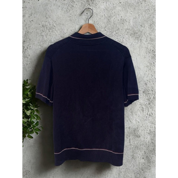 Todd Snyder Italian Cotton Silk Riviera Sweater Polo Navy Men's S Knit Shirt