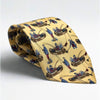 Burberry Silk Tie Fishing Fly Fisherman Scene Yellow Made In Italy Luxury