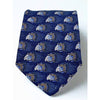 Ermenegildo Zegna 100% Silk Tie Navy Blue Diamond Medallion Italy Luxury