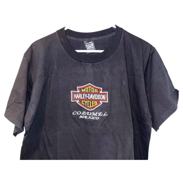 Harley Davidson Cozumel Mexico Embroidered Motorcycle XL Biker T Shirt Tee