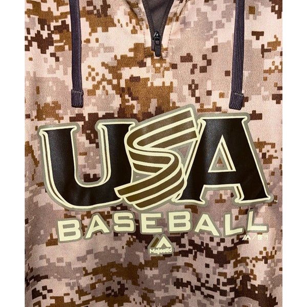 Team USA World Baseball Classic Camo Pullover Hoodie Large Majestic Authentic