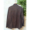 LL Bean Sz. Large Brown Orange Plaid Houndstooth Button Down Shirt L Traditional