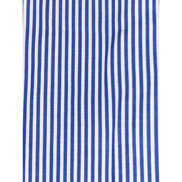ETON Slim Fit Dress Shirt 17 43 Blue White Stripe Spread Collar Luxury Cotton