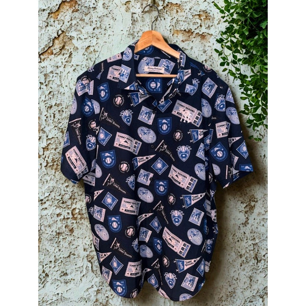 New York Yankees Tommy Bahama Island Zone Shirt Blue MLB Print XL NWT Rare