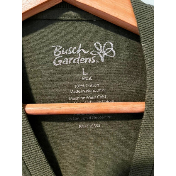 Busch Gardens Loch Ness Monster Coaster T-Shirt Green L EUC Collector’s Tee