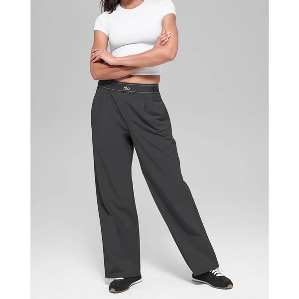 Alo Yoga Suit Up Trouser Regular M Anthracite NWT W51432R Rare Wide Leg Pants