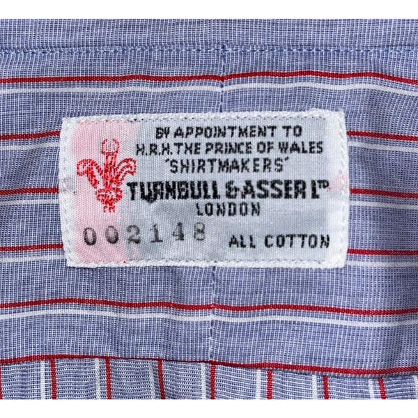 Turnbull & Asser 100% Cotton Striped Dress Shirt 15 1/2 - 39cm England Made VTG