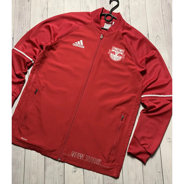 New York Red Bulls Soccer Adidas Climacool MLS Red Jacket Mens Sz. L 2016 NWOT