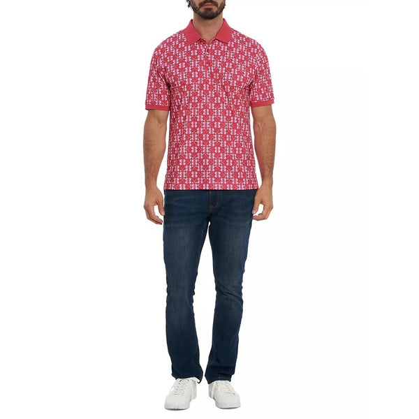 Robert Graham Baritone Clubhouse Golf Polo Shirt Mens M Red Pink Performance NWT