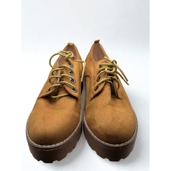 Amor Amore Chunky Leather Lace Up Platform Shoes Sz. 41 10.5 US NWOB