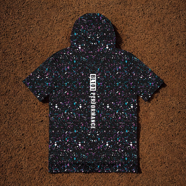 Baseball Lifestyle 101 BL101 BSBL-SZN Galaxy Short Sleeve Hoodie Mens Large NWOT