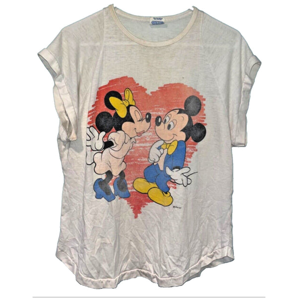 Disney Mickey & Minnie Love Graphic T-Shirt Women’s L USA Vintage 1980’s
