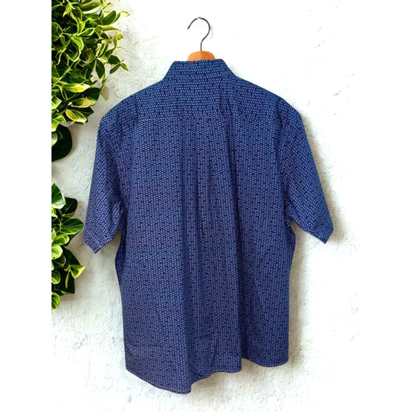 Peter Millar Seaside Waves Fins Cotton Stretch Shirt XL NWOT MSRP $145 Blue