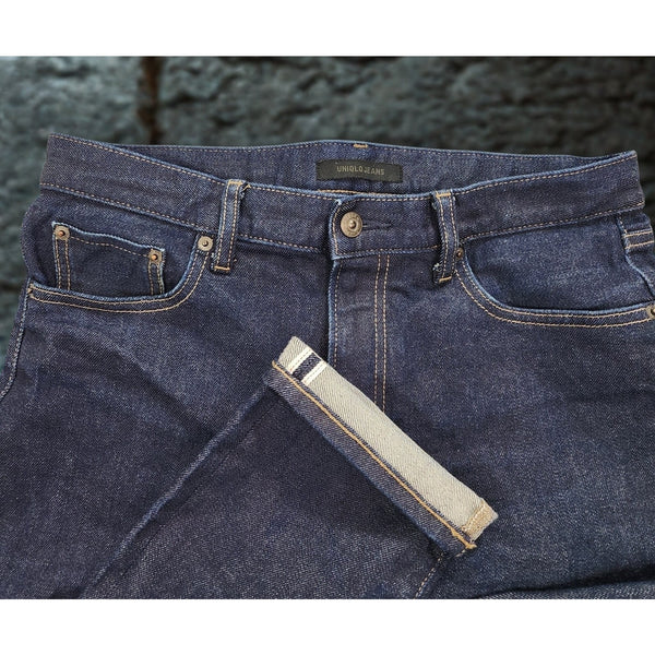 Uniqlo Kaihara Selvedge Denim Jeans 32x32 Slim Straight Blue Japanese Denim