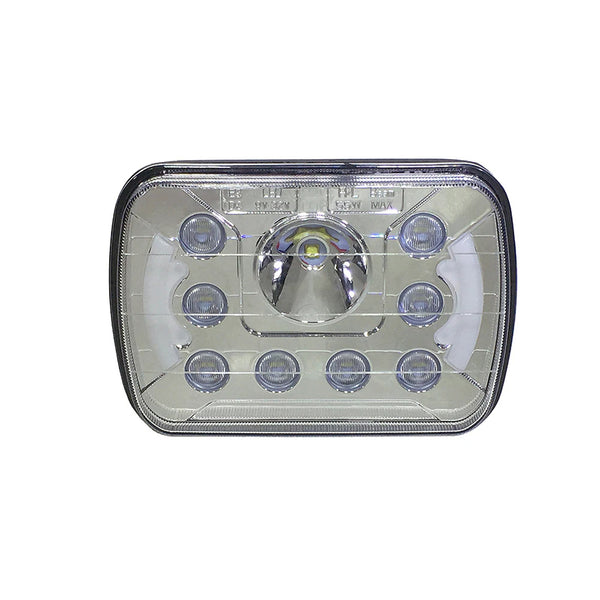 Quake LED QTE462 5x7" Headlight 39 Watt High/Low Half Halo 1984-1993 Jeep YJ/XJ