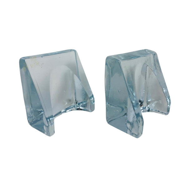 BLENKO by Wayne Husted Sculptural Wedge Bookends MCM Art Glass Glows