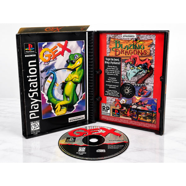 Gex PS1 PlayStation 1 Longbox CIB Complete 95 Crystal Dynamics Rare Black Label
