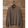 Brooks Brothers Mens L V-Neck Sweater Brown Wool Alpaca Cable Knit Vintage USA