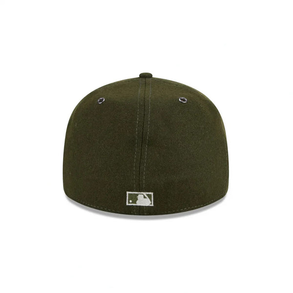 Los Angeles Dodgers New Era 59FIFTY Retro Crown Olive Fitted Hat 7 1/8 Wool NWT