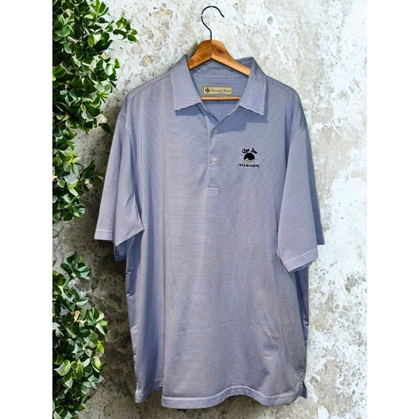 Donald Ross Sport Dye Fore Casa De Campo Golf Polo Blue Stripe XL EUC