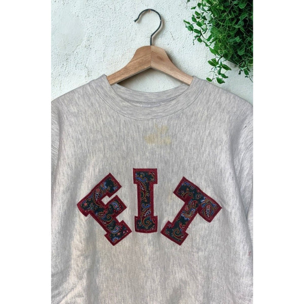 FIT Fashion Institute Technology MV Sport Pro Weave Crewneck Sweatshirt L 90’s