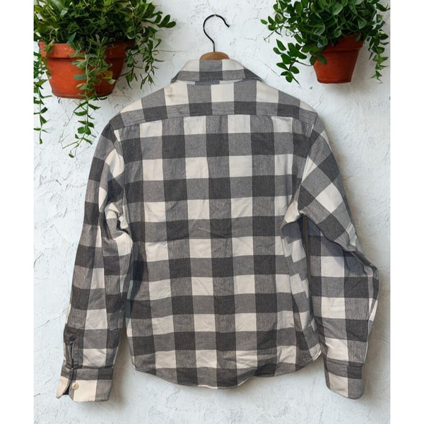 Taylor Stitch Moto Utility Shirt Ash Plaid Organic Cotton Flannel Mens 40