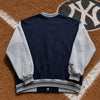New York Yankees Majestic MLB Button Down Bomber Jacket Men XL USA Vintage 90s