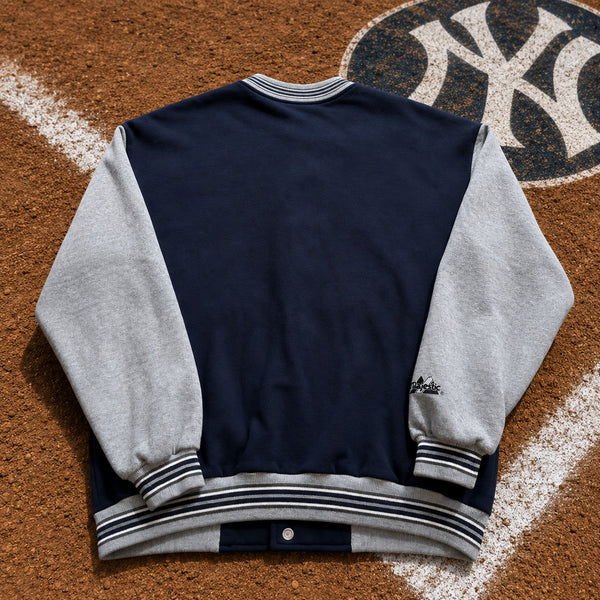 New York Yankees Majestic MLB Button Down Bomber Jacket Men XL USA Vintage 90s