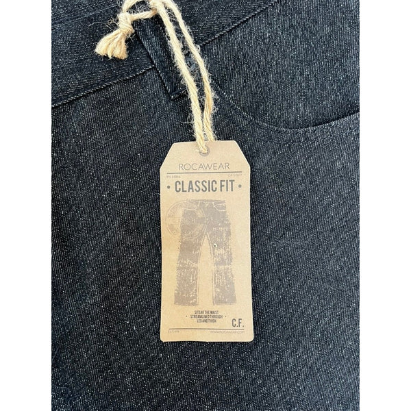 Rocawear Jeans 48x32 Vintage Deadstock Classic Fit R Flap Raw Black Red NWT