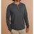 Marine Layer Double Knit Henley Shirt Mens 2XL Gray Blue Striped Long Sleeve NWT