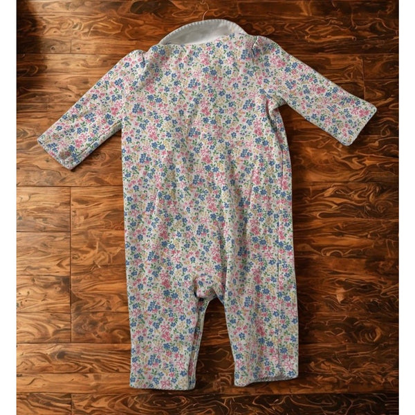 Ralph Lauren Baby Floral One Piece Romper Long Sleeve Pink Blue 3M Infant