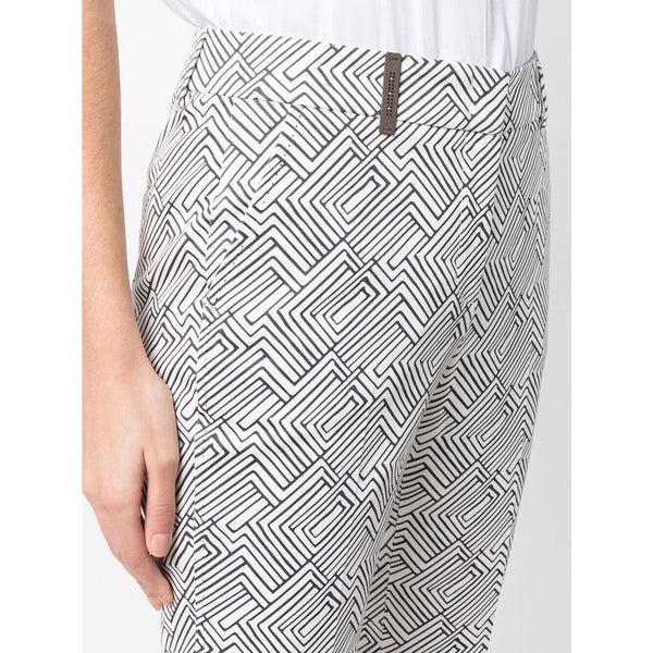 Peserico Graphic-Print Cropped Trousers Size 52 EU 16 US