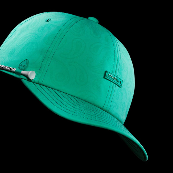 Melin Hydro The Legend Links Hat Classic Neo Aqua Green Paisley Golf Cap NWT