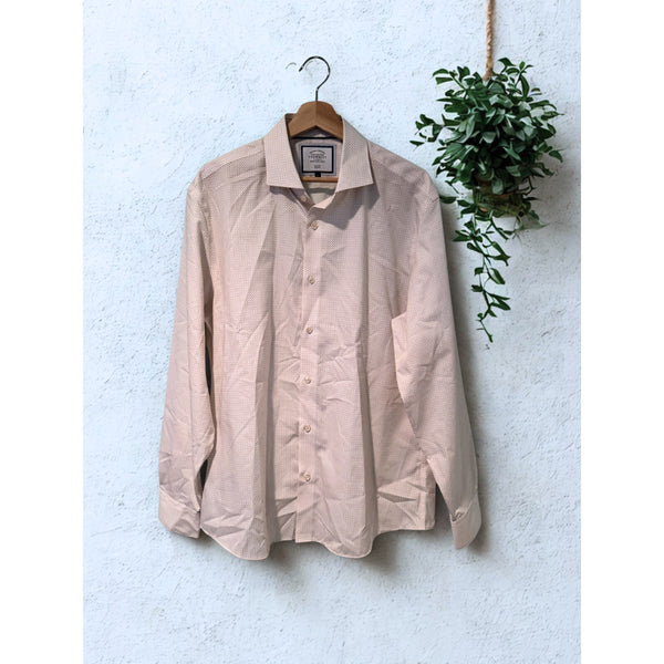 Charles Tyrwhitt Dress Shirt Non Iron Slim Fit Geometric Spotted Sz. L