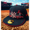 New York Yankees New Era 59FIFTY Fitted Hat 7 1/4 Skyline Y2K Wool MLB Black