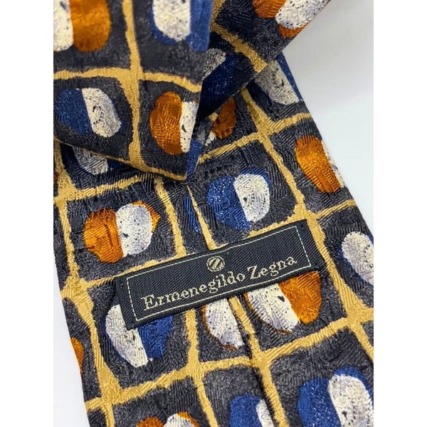Ermenegildo Zegna 100% Silk Tie Apple Pattern Made in Italy