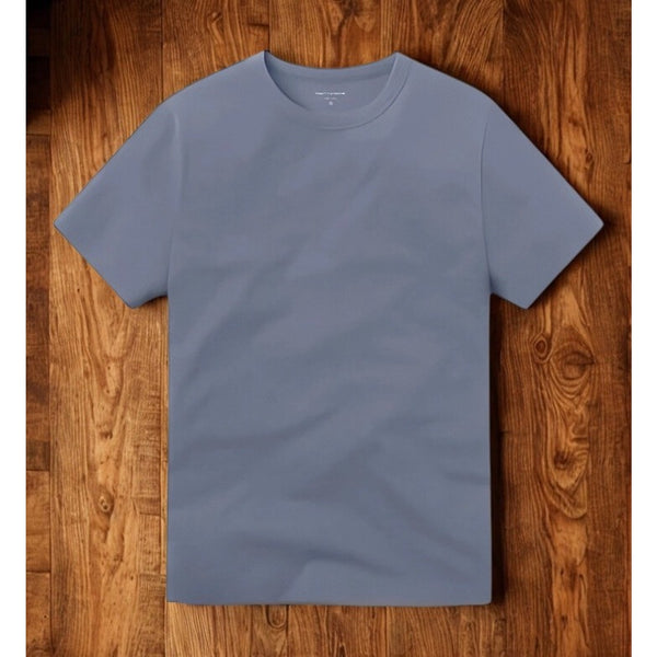 Mott & Bow Driggs Classic Crew Tee Mens Large Vintage Blue 100% Cotton Peru EUC