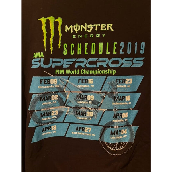 Monster Energy 2019 AMA Supercross FIM World Championship Tee XL 2-Sided Black