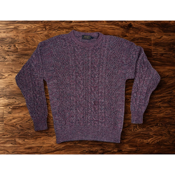 Eddie Bauer Cable Knit Sweater Men’s L Cotton Irish Fisherman Vintage