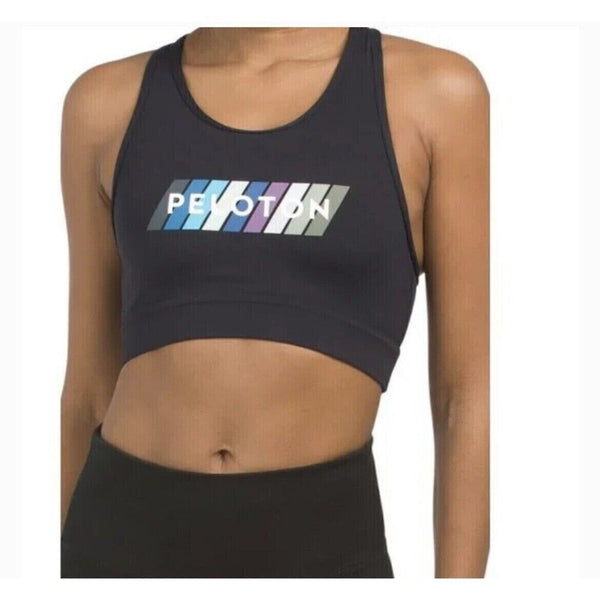 Peloton Womens Small Black SU221 Pace High Neck Sports Bra NWT