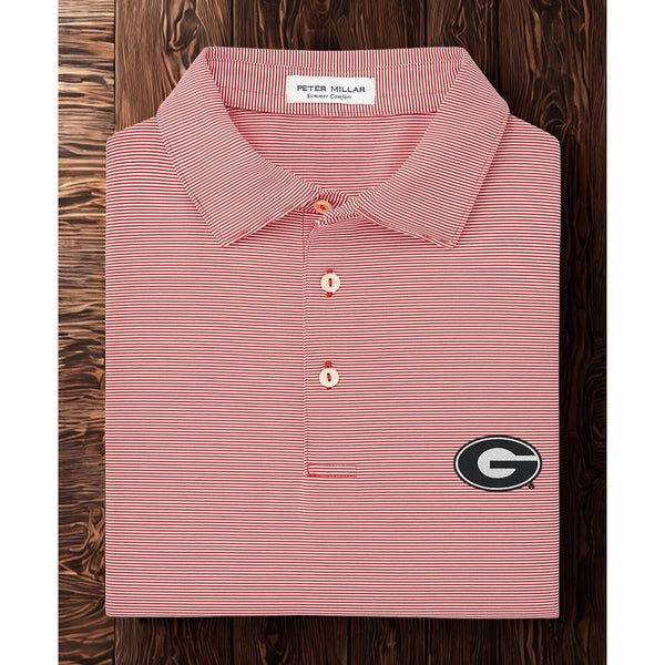 Georgia Bulldogs Peter Millar UGA Polo Summer Comfort Jubilee Stripe Sz. 2XL NWT