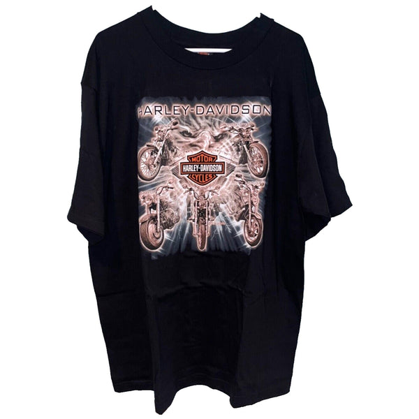 Harley Davidson Wisconsin Diverse Power Bald Eagle USA 2XL Rare Biker T Shirt