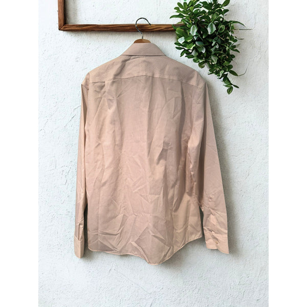 Charles Tyrwhitt Dress Shirt Non Iron Slim Fit Geometric Spotted Sz. L