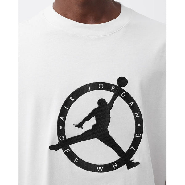 OFF-WHITE x Jordan Logo Embroidered T-Shirt Sail DM0062-054 Mens XS NWT