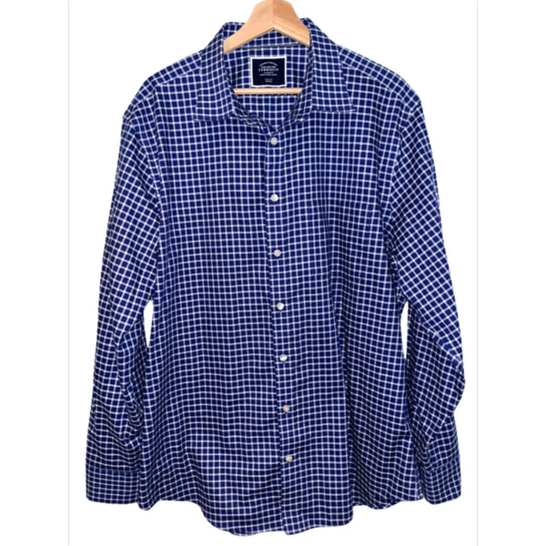 Charles Tyrwhitt Dress Shirt Non Iron Slim Fit Cotton Check Men's Sz. XL