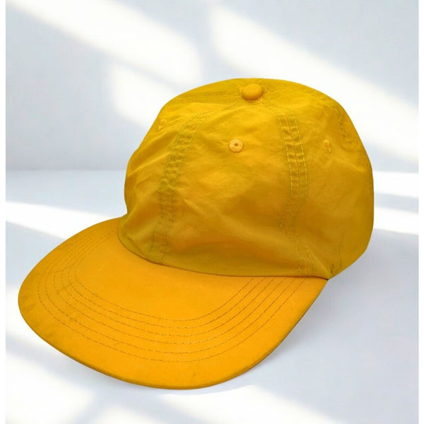 Topo Designs Yellow Nylon Strapback Ball Cap Gorpcore Hiking Running Hat EUC